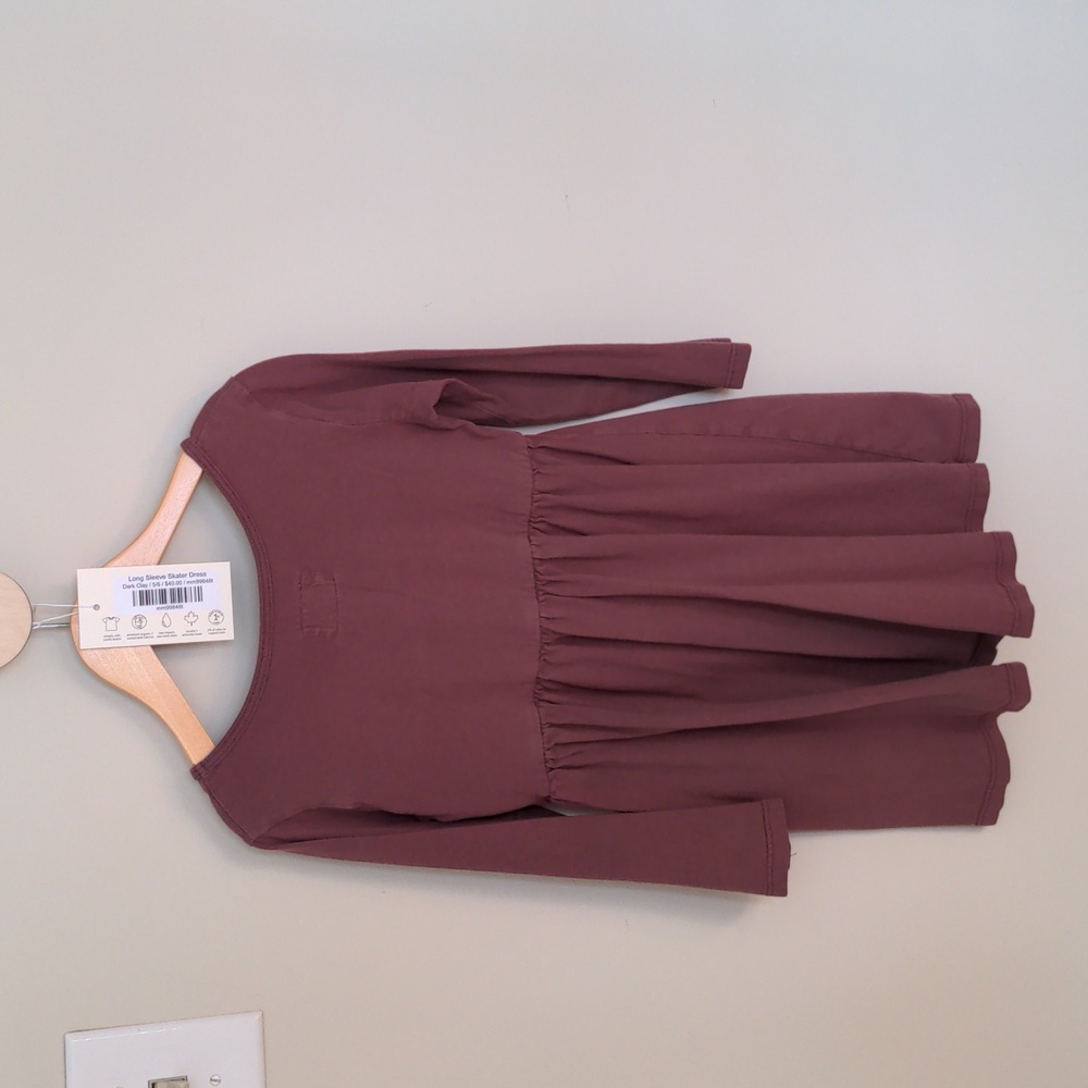 Mini Mioche Long Sleeve Skater Dress 5/6 Years Plum Twirl Dress Fall Autumn
